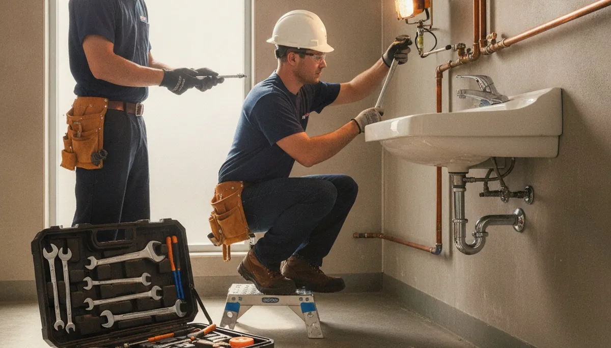 Plumber repairing a pipe in Reno, NV home for fast, reliable plumbing repair service
