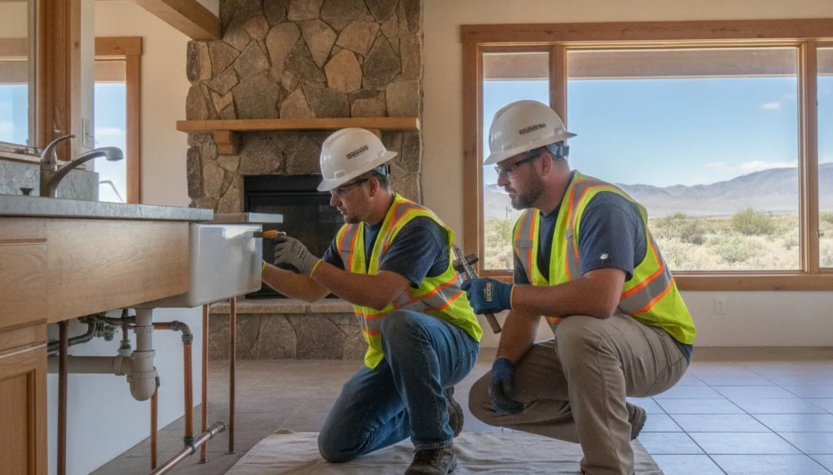 Plumber repairing a pipe in Reno, NV for residential plumbing service
